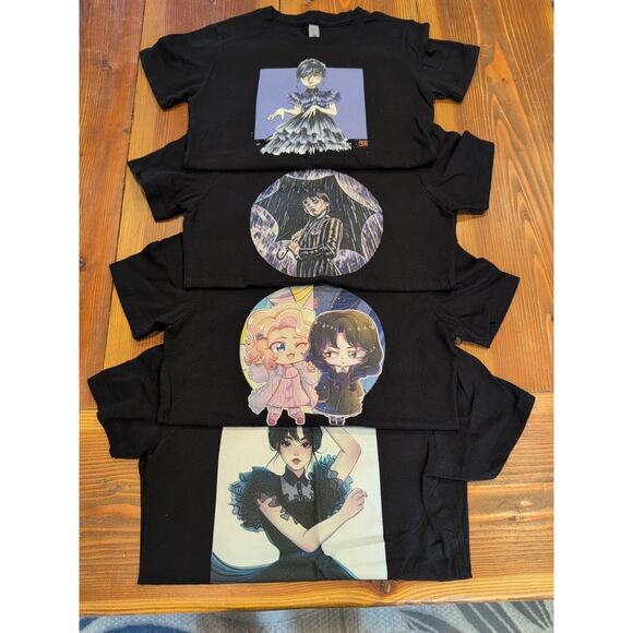 Wednesday Adams T-Shirt Bundle, Lot Of 4, Girls Size Small Black - Picture 1 of 10